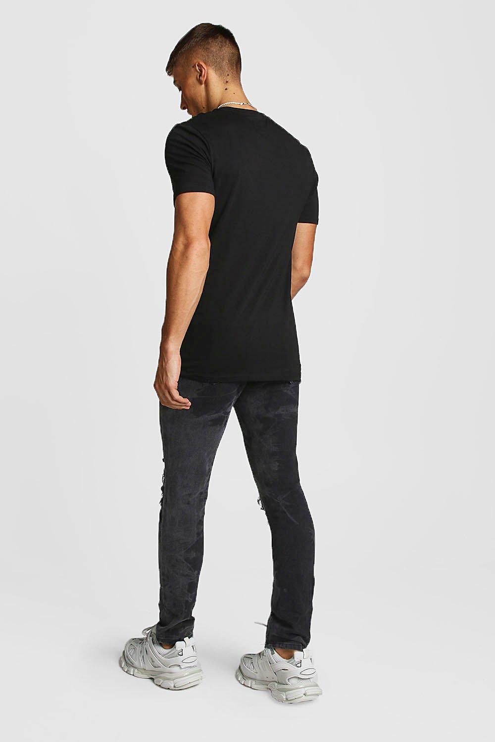 Black ankle zipper jeans hot sale mens